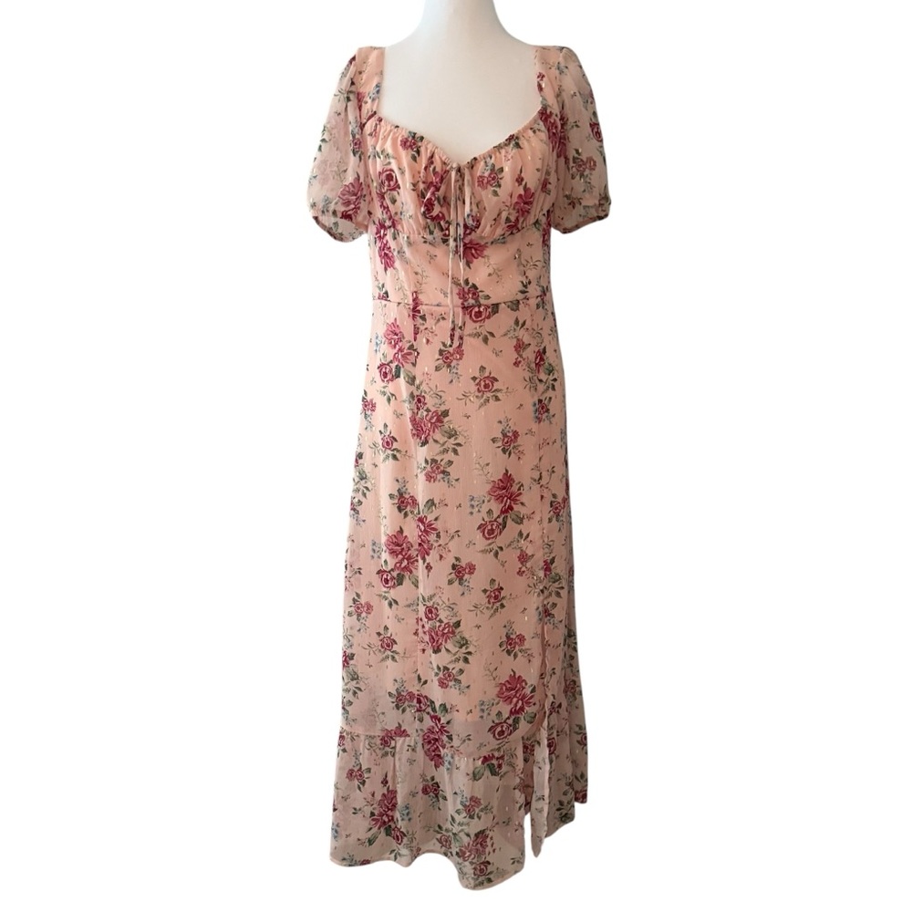 The General Good Christabel Puff Sleeve Tie Back
Maxi Dress